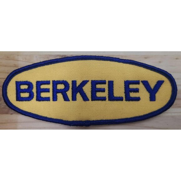 Vintage Berkeley Embroidered Patch Yellow Blue Oval University College Badge - Picture 1 of 2